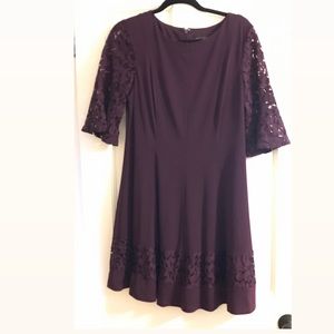 Jessica Howard Plum dress with lace sleeves